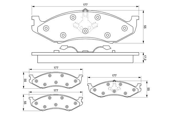 Kit de plaquettes de frein, frein à disque BOSCH 0 986 424 284