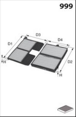 Filtre, air de l'habitacle MECAFILTER JLR7223