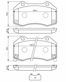 Kit de plaquettes de frein, frein à disque BOSCH 0986494718