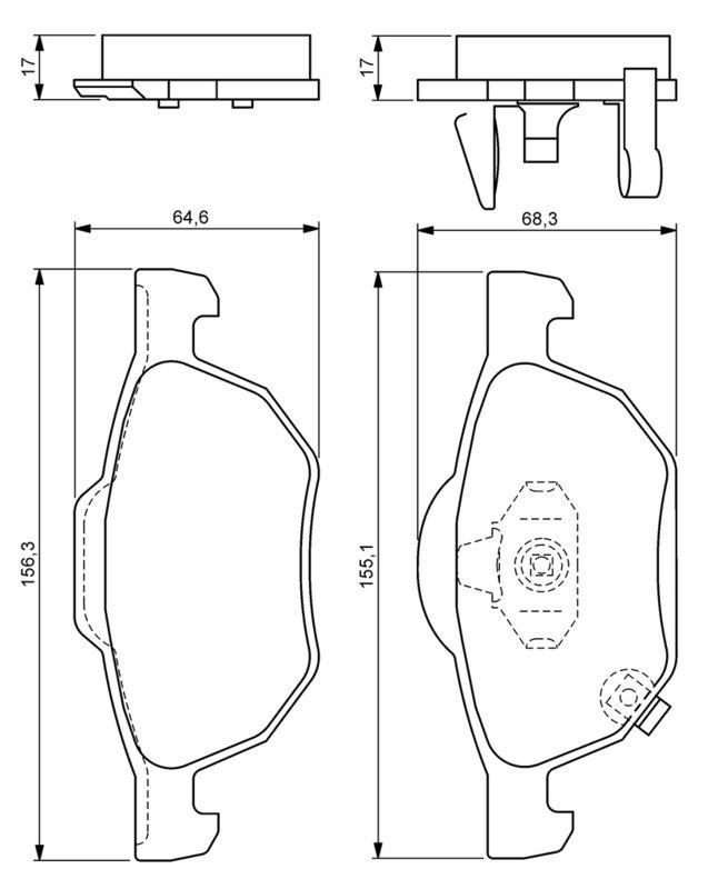 Kit de plaquettes de frein, frein à disque BOSCH 0986494135