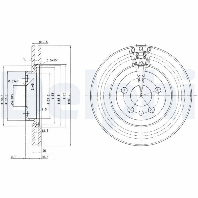 Disque de frein DELPHI BG2844
