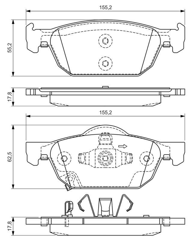 Kit de plaquettes de frein, frein à disque BOSCH 0986494383