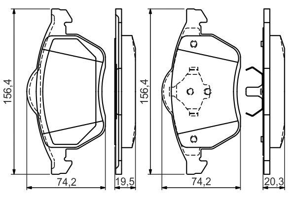Kit de plaquettes de frein, frein à disque BOSCH 0 986 494 390