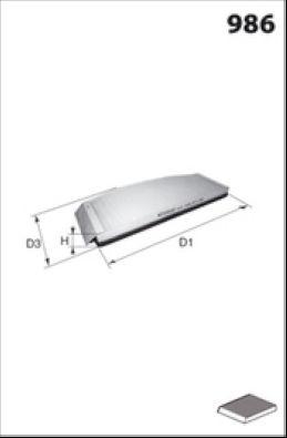 Filtre, air de l'habitacle MECAFILTER ELR7028