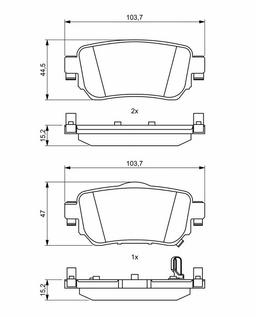 Kit de plaquettes de frein, frein à disque BOSCH 0986494816