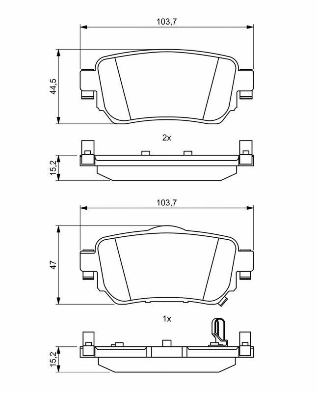 Kit de plaquettes de frein, frein à disque BOSCH 0986494816