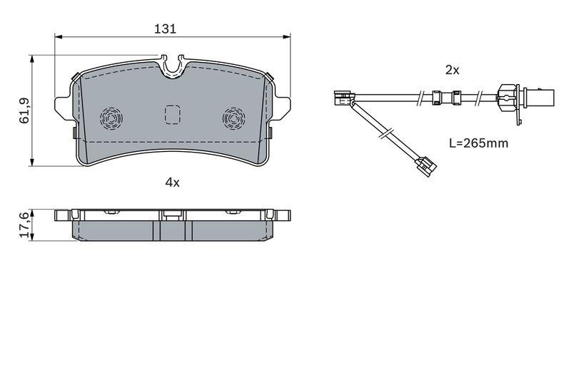 Kit de plaquettes de frein, frein à disque BOSCH 0986424404