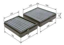 Filtre, air de l'habitacle BOSCH 1 987 435 536