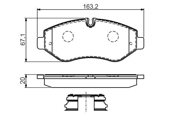 Kit de plaquettes de frein, frein à disque BOSCH 0986494582