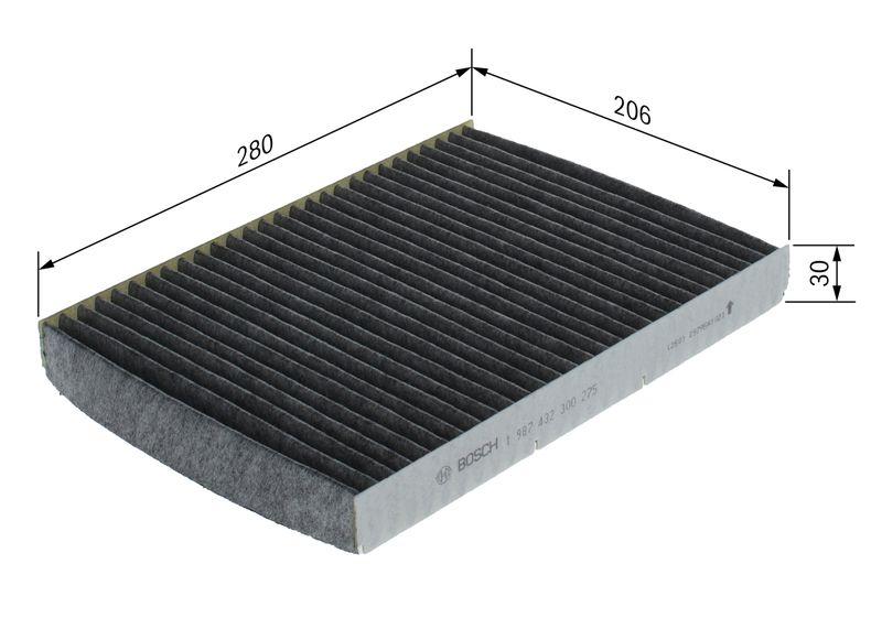 Filtre, air de l'habitacle BOSCH 1987432300
