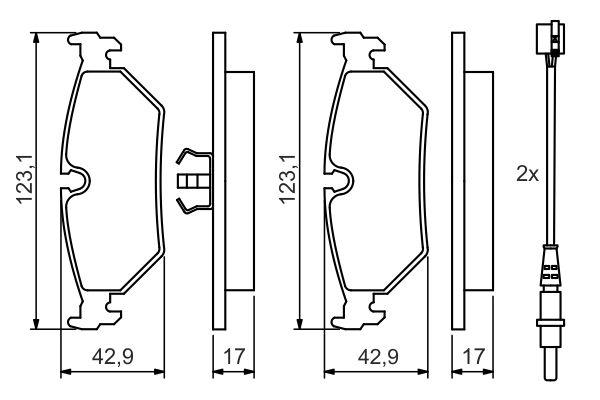 Kit de plaquettes de frein, frein à disque BOSCH 0986424027