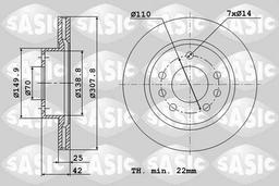 Disque de frein SASIC 6106017