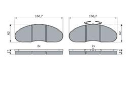 Kit de plaquettes de frein, frein à disque BOSCH 0986424914