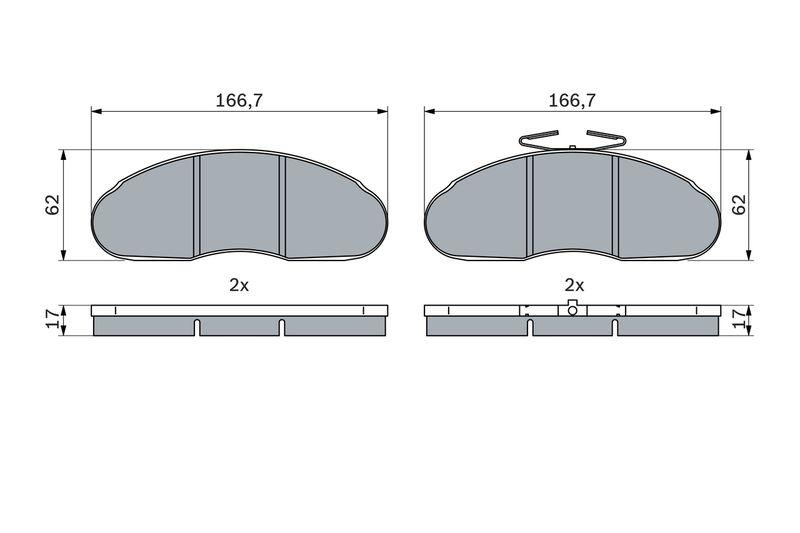 Kit de plaquettes de frein, frein à disque BOSCH 0986424914