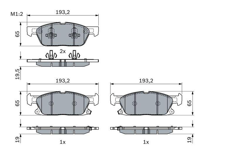 Kit de plaquettes de frein, frein à disque BOSCH 0986424326