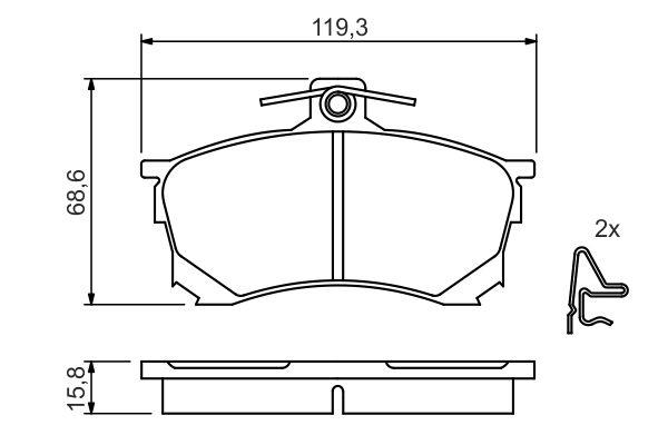 Kit de plaquettes de frein, frein à disque BOSCH 0 986 424 370