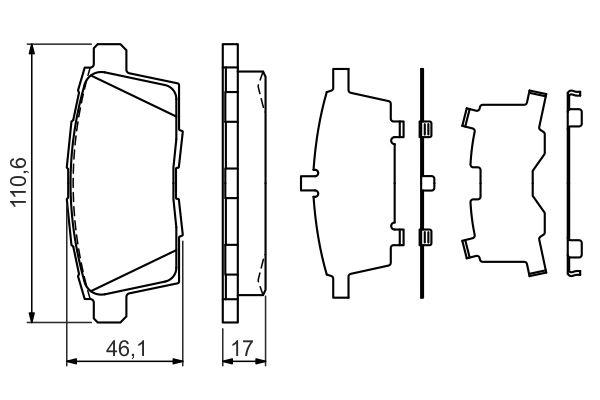 Kit de plaquettes de frein, frein à disque BOSCH 0 986 494 376