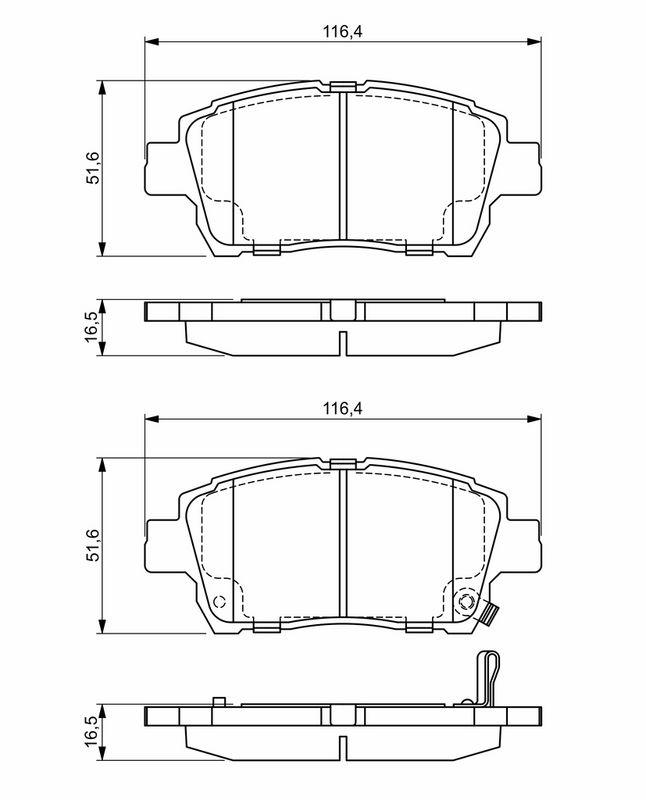 Kit de plaquettes de frein, frein à disque BOSCH 0986424803