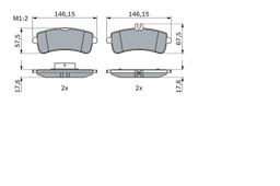 Kit de plaquettes de frein, frein à disque BOSCH 0 986 494 763