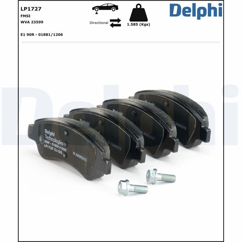 Kit de plaquettes de frein, frein à disque DELPHI LP1727