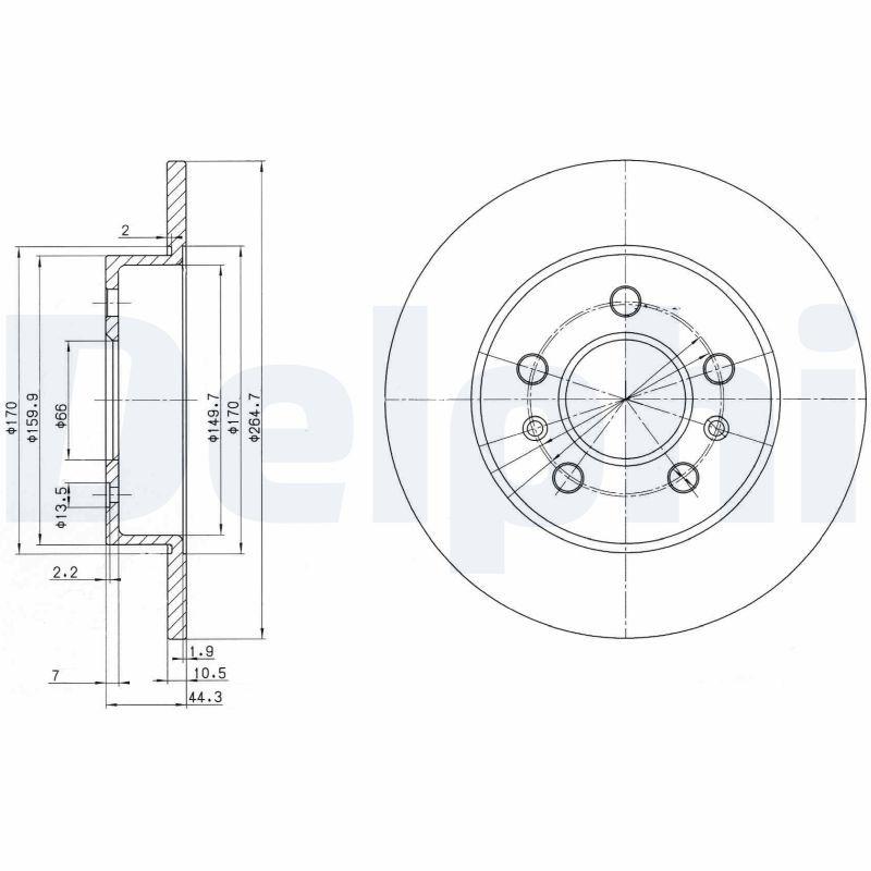 Disque de frein DELPHI BG2696