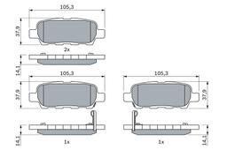 Kit de plaquettes de frein, frein à disque BOSCH 0986494090