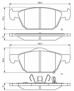 Kit de plaquettes de frein, frein à disque BOSCH 0986494785