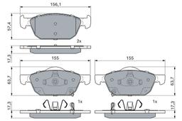 Kit de plaquettes de frein, frein à disque BOSCH 0986494785