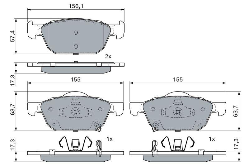 Kit de plaquettes de frein, frein à disque BOSCH 0986494785