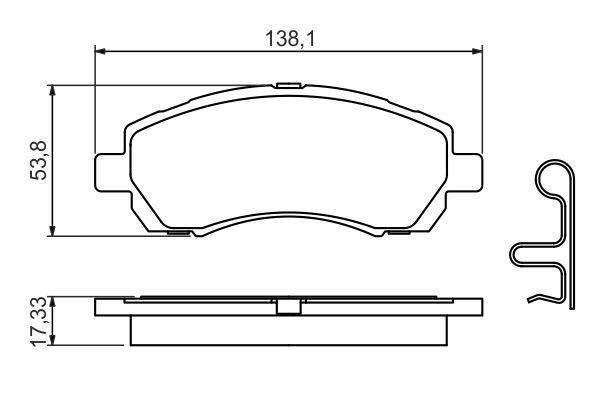 Kit de plaquettes de frein, frein à disque BOSCH 0986424770