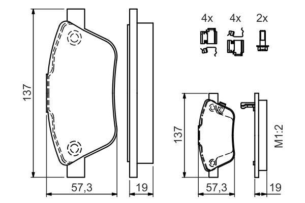 Kit de plaquettes de frein, frein à disque BOSCH 0 986 494 157