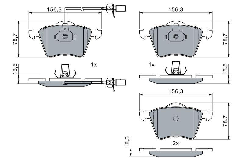 Kit de plaquettes de frein, frein à disque BOSCH 0 986 424 780