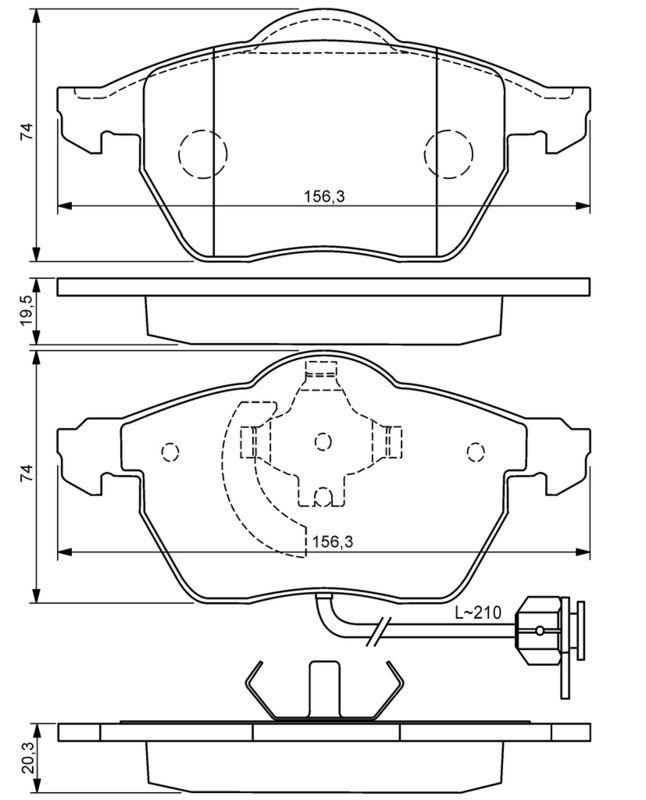 Kit de plaquettes de frein, frein à disque BOSCH 0986494050