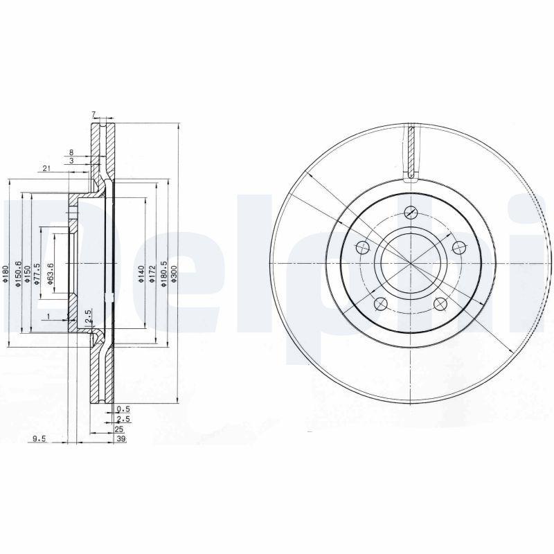 Disque de frein DELPHI BG3895C