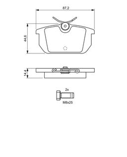 Kit de plaquettes de frein, frein à disque BOSCH 0986491030