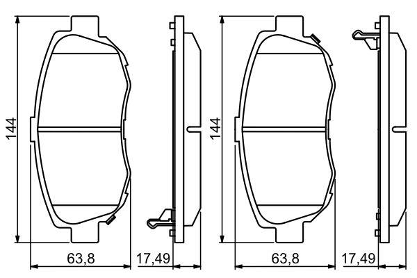 Kit de plaquettes de frein, frein à disque BOSCH 0 986 494 211