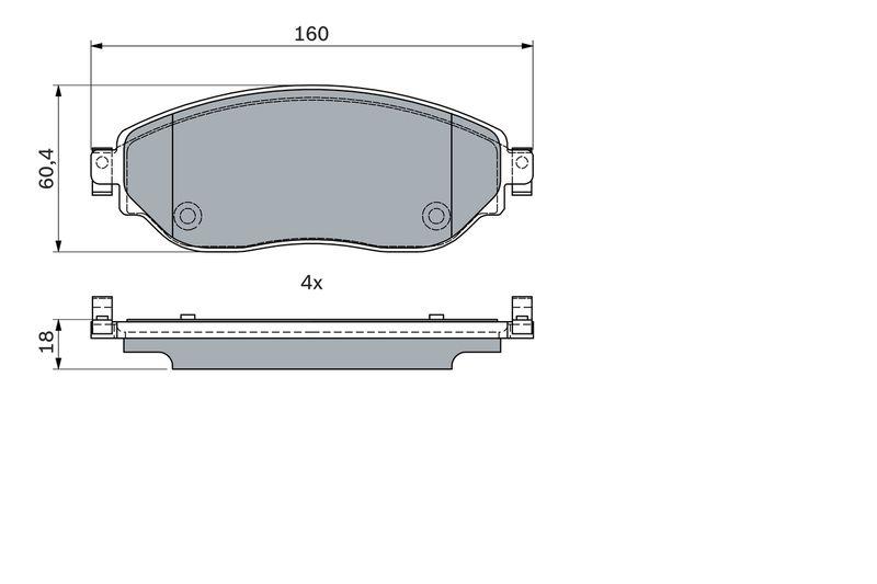 Kit de plaquettes de frein, frein à disque BOSCH 0986494741