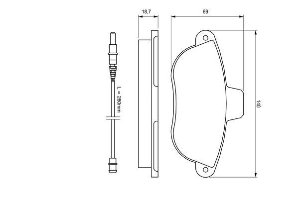 Kit de plaquettes de frein, frein à disque BOSCH 0986424415