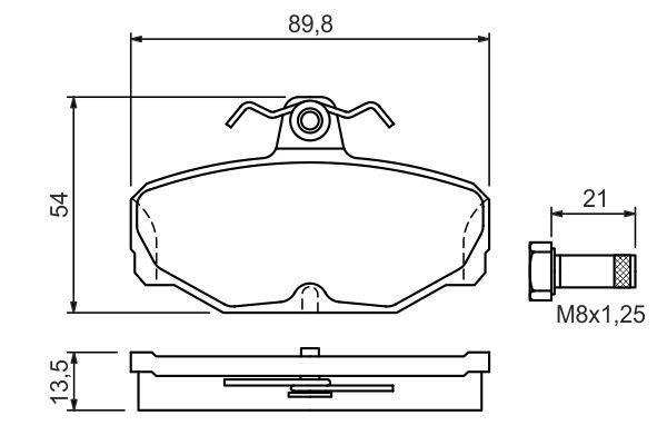 Kit de plaquettes de frein, frein à disque BOSCH 0986469810