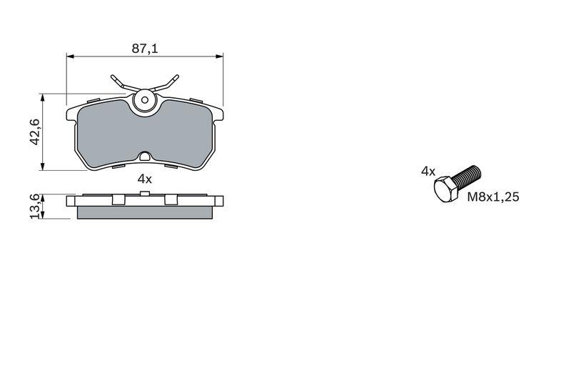 Kit de plaquettes de frein, frein à disque BOSCH 0 986 494 011