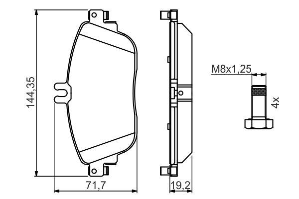 Kit de plaquettes de frein, frein à disque BOSCH 0 986 494 662