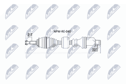 Arbre de transmission NTY NPW-RE-040