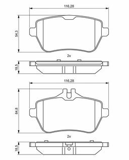 Kit de plaquettes de frein, frein à disque BOSCH 0986494790