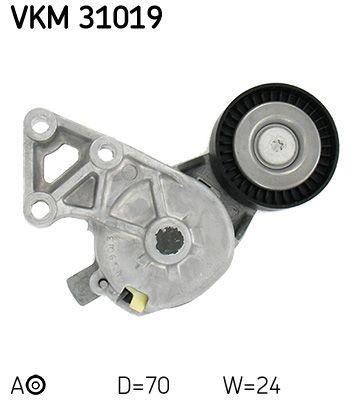 Tendeur de courroie, courroie trapézoïdale à nervures SKF VKM 31019