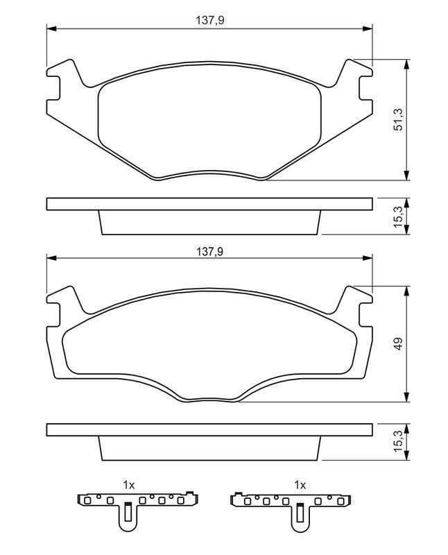 Kit de plaquettes de frein, frein à disque BOSCH 0986468871