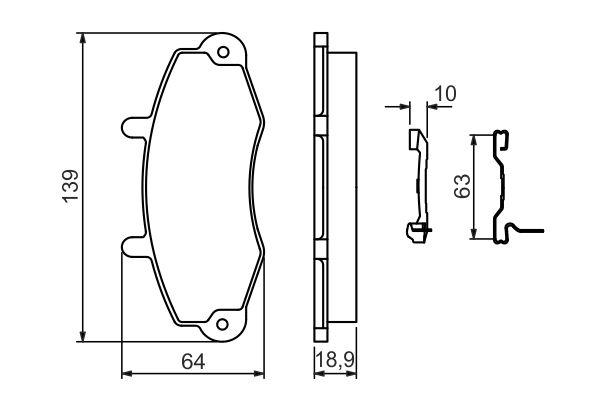 Kit de plaquettes de frein, frein à disque BOSCH 0 986 494 292