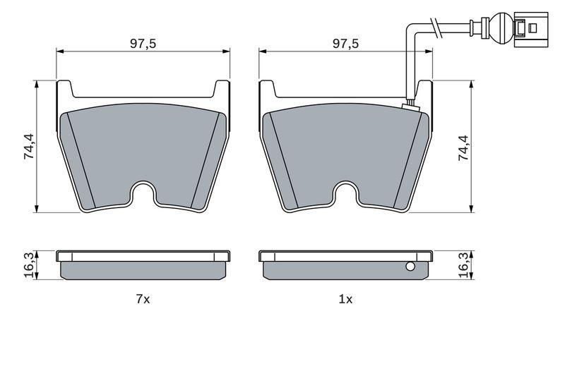 Kit de plaquettes de frein, frein à disque BOSCH 0 986 424 613