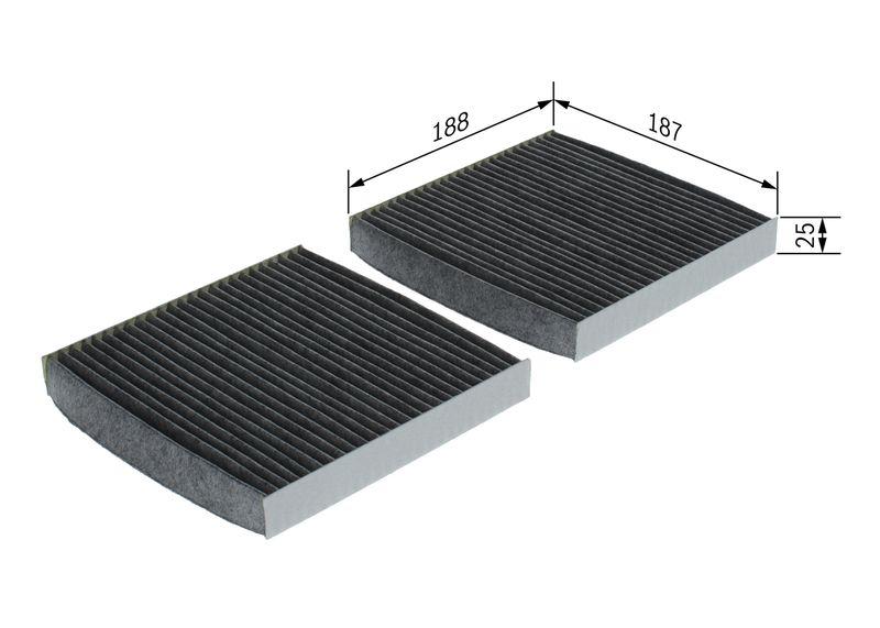 Filtre, air de l'habitacle BOSCH 1987432542