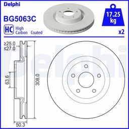 Disque de frein DELPHI BG5063C
