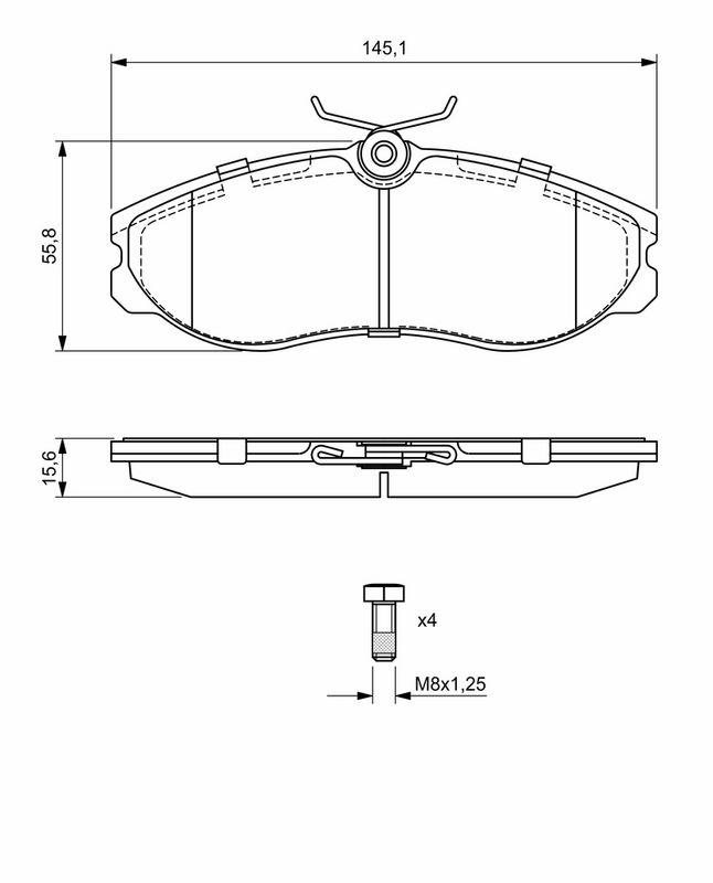 Kit de plaquettes de frein, frein à disque BOSCH 0986424204